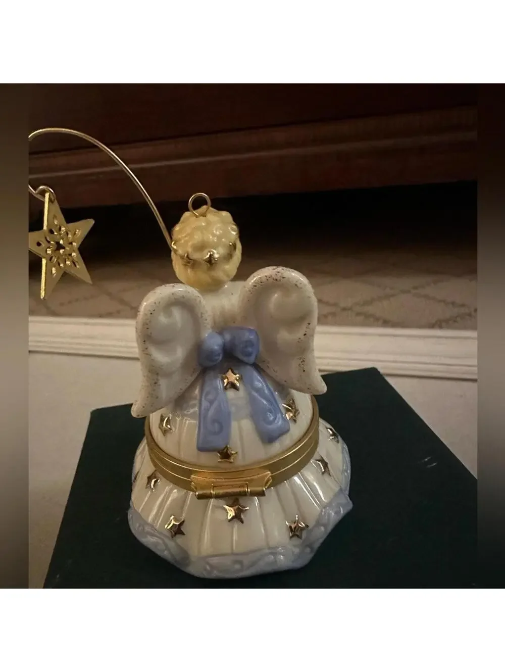 Vintage Lenox China Treasures Collection Christmas angel trinket box - NWOT